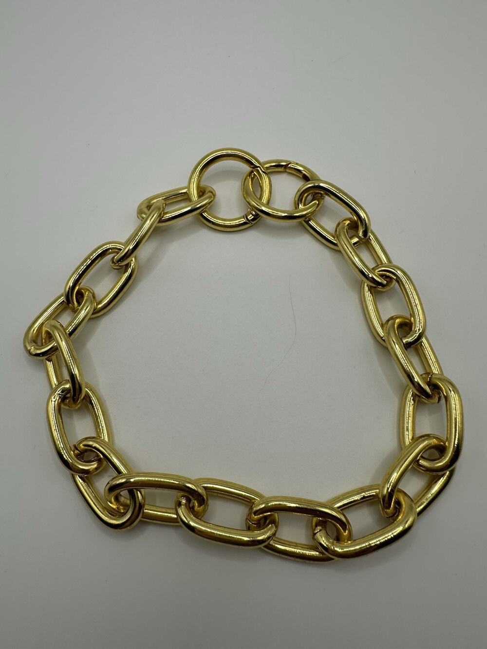 Gold Tone Link Chain Choker Necklace 10”
